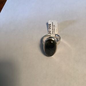 Bold Labradorite and sterling silver ring size8